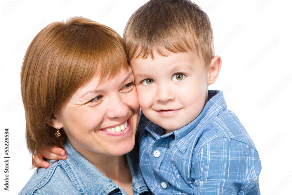 Portrait of a happy mother with her son Portrait of a happy mother with her son