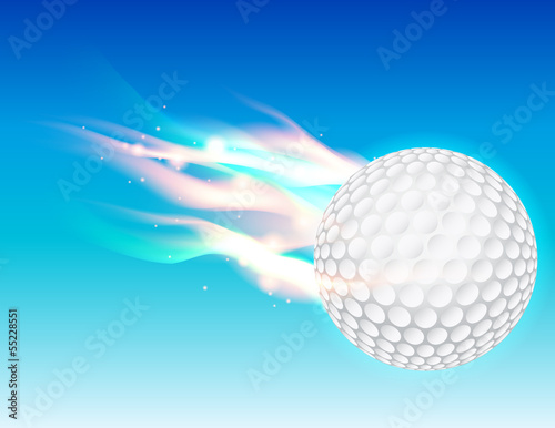 Flaming Golf Ball in Sky