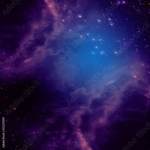 Fototapeta Naklejka Na Ścianę i Meble -  Space background with purple clouds