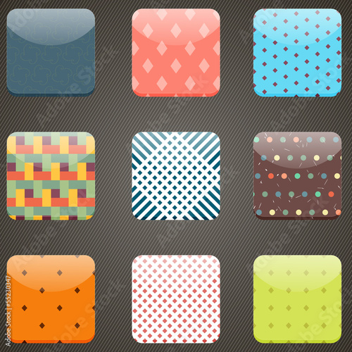 Mobile devices apps icons background set