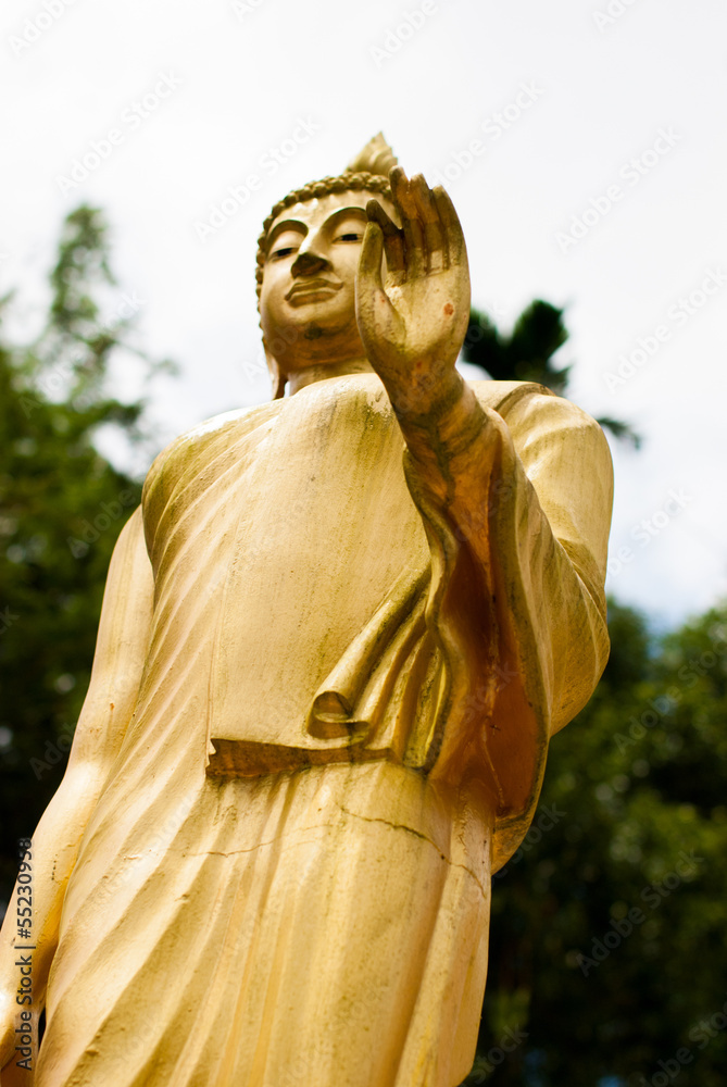 standing gold Buddha statue