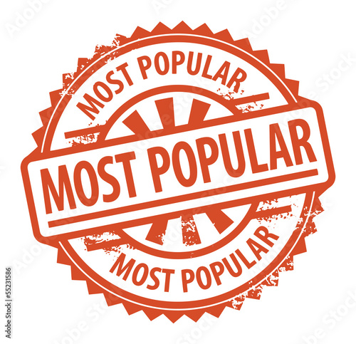Stamp with the text Most Popular written inside, vector