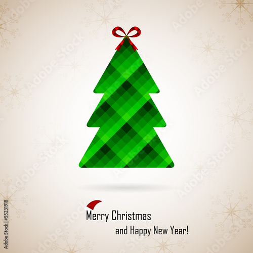 Christmas and New Year. Vector greeting card