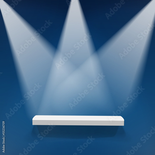 Abstract illustration of three spotlights