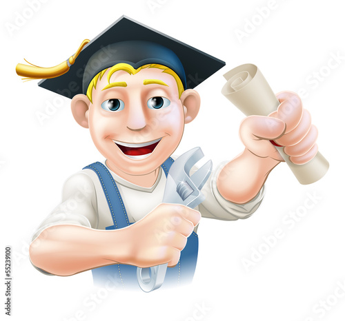 Graduate plumber or mechanic