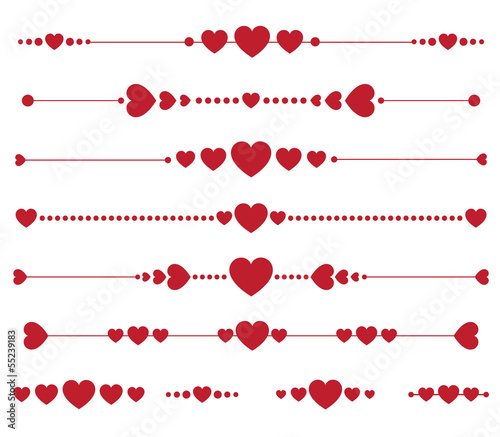 collection of vector valentine monograms with hearts