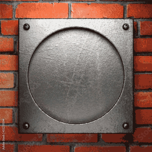 metal and brick background photo