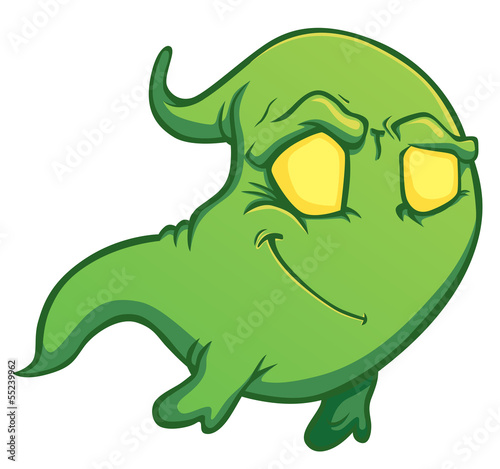 Smile green cartoon ghost