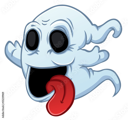 funny white cartoon ghost