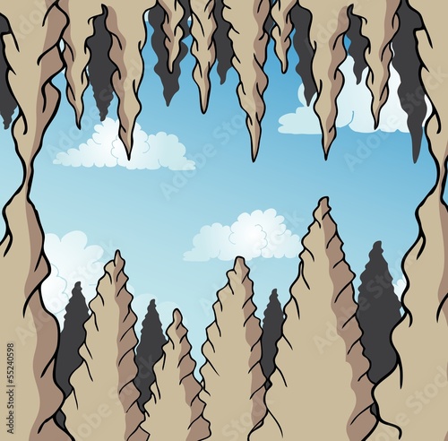 Stalactite cave background