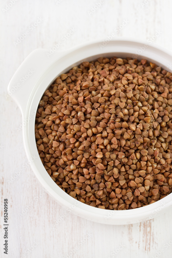 buckwheat in white bowl buckwheat in white bowl