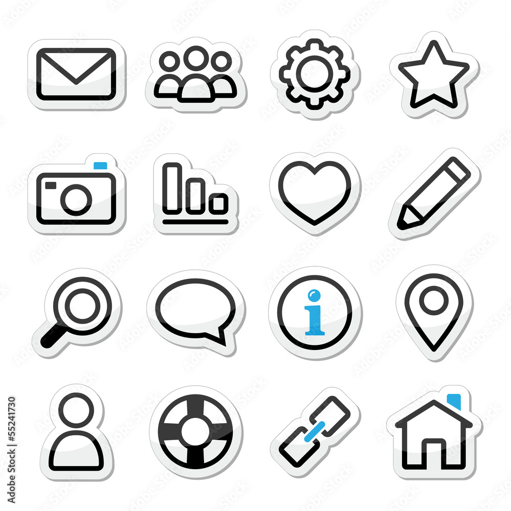 Fototapeta premium Website menu navigation stroke icons