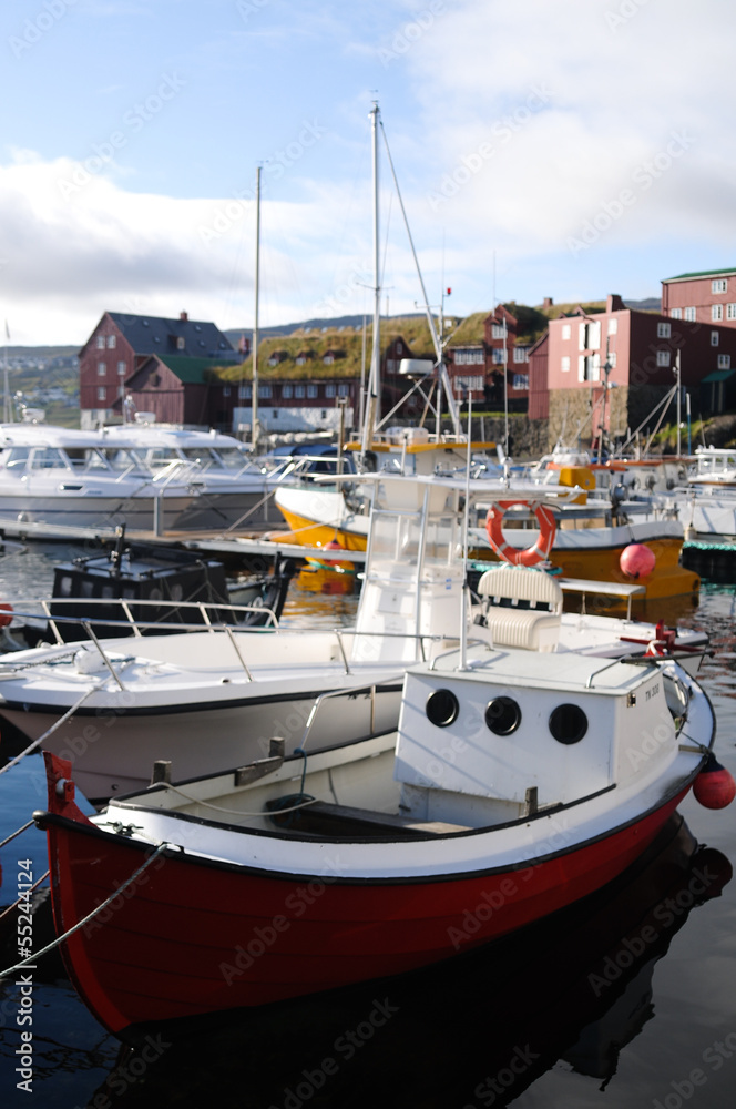 Fototapeta premium boats in Faeroes