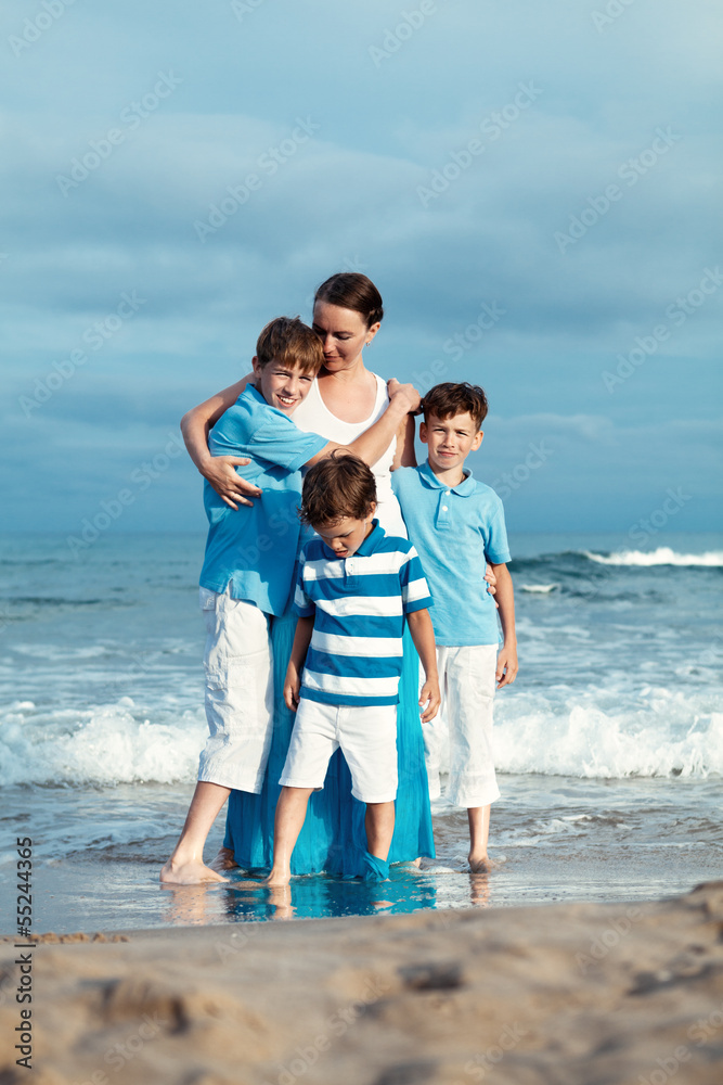 Young family with three kids on vacation Young family with three kids on vacation