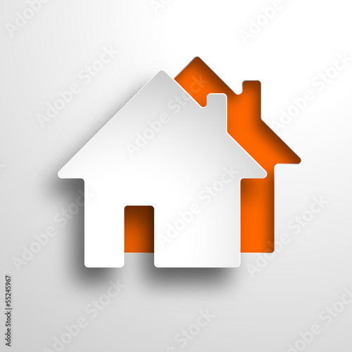 real estate 3d vector orange background