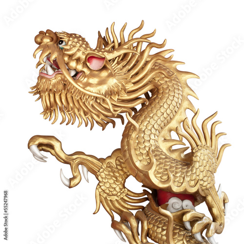 Chinese Golden Dragon Sculpture © fotoslaz