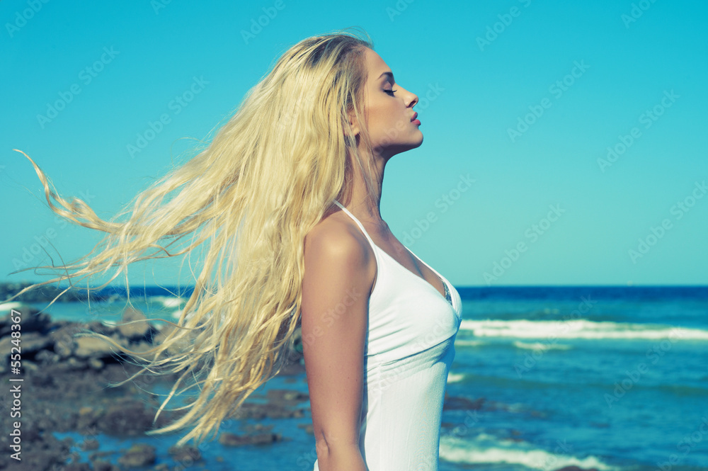Beautiful woman at sea Beautiful woman at sea