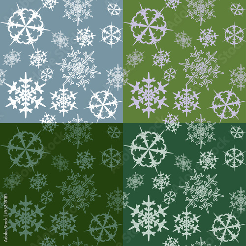 set with snowflakes