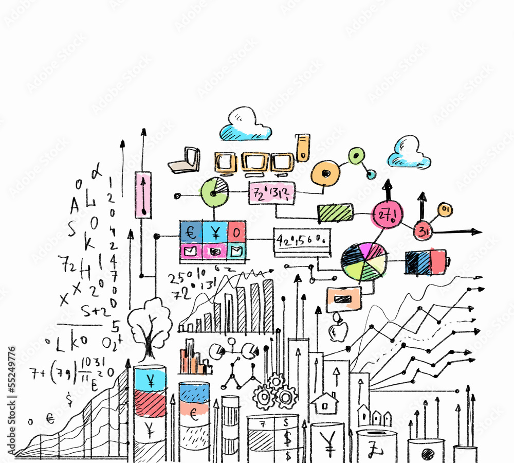 Business colorful sketch Business colorful sketch