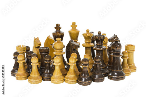 Vintage Wooden Chess Pieces