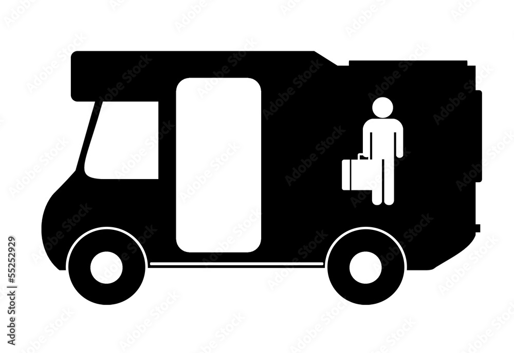 Touriste dans un camping-car Touriste dans un camping-car