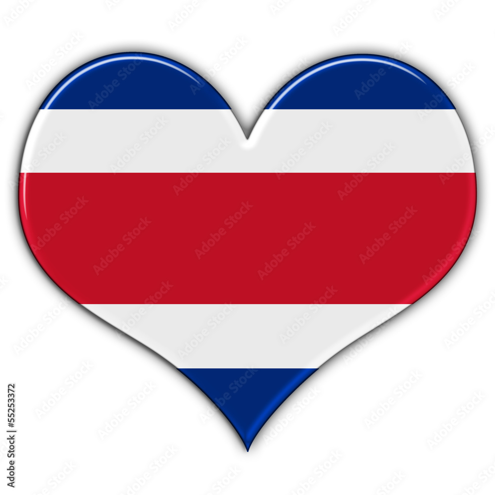 Coração com a bandeira da Costa Rica