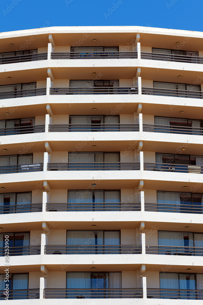 Exterior of a modern apartment block