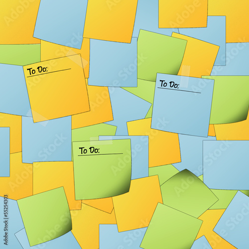 Colorful post it background with text 