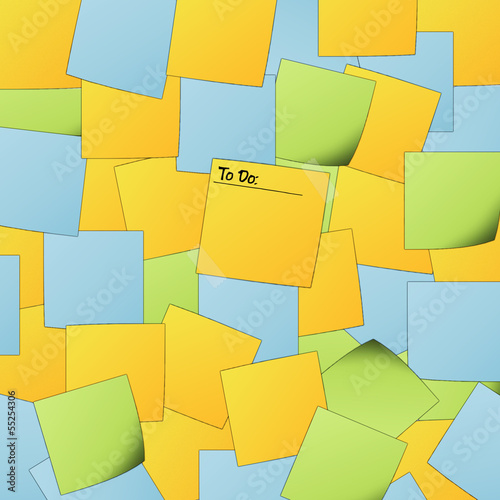 Colorful post it background with text 