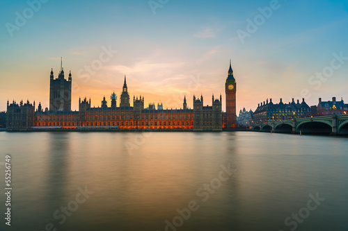 Houses of parliament at night, London