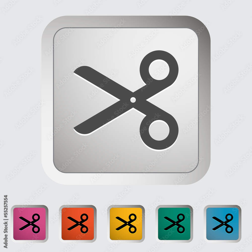 Scissors. Single icon. Vector illustration. Scissors. Single icon. Vector illustration.