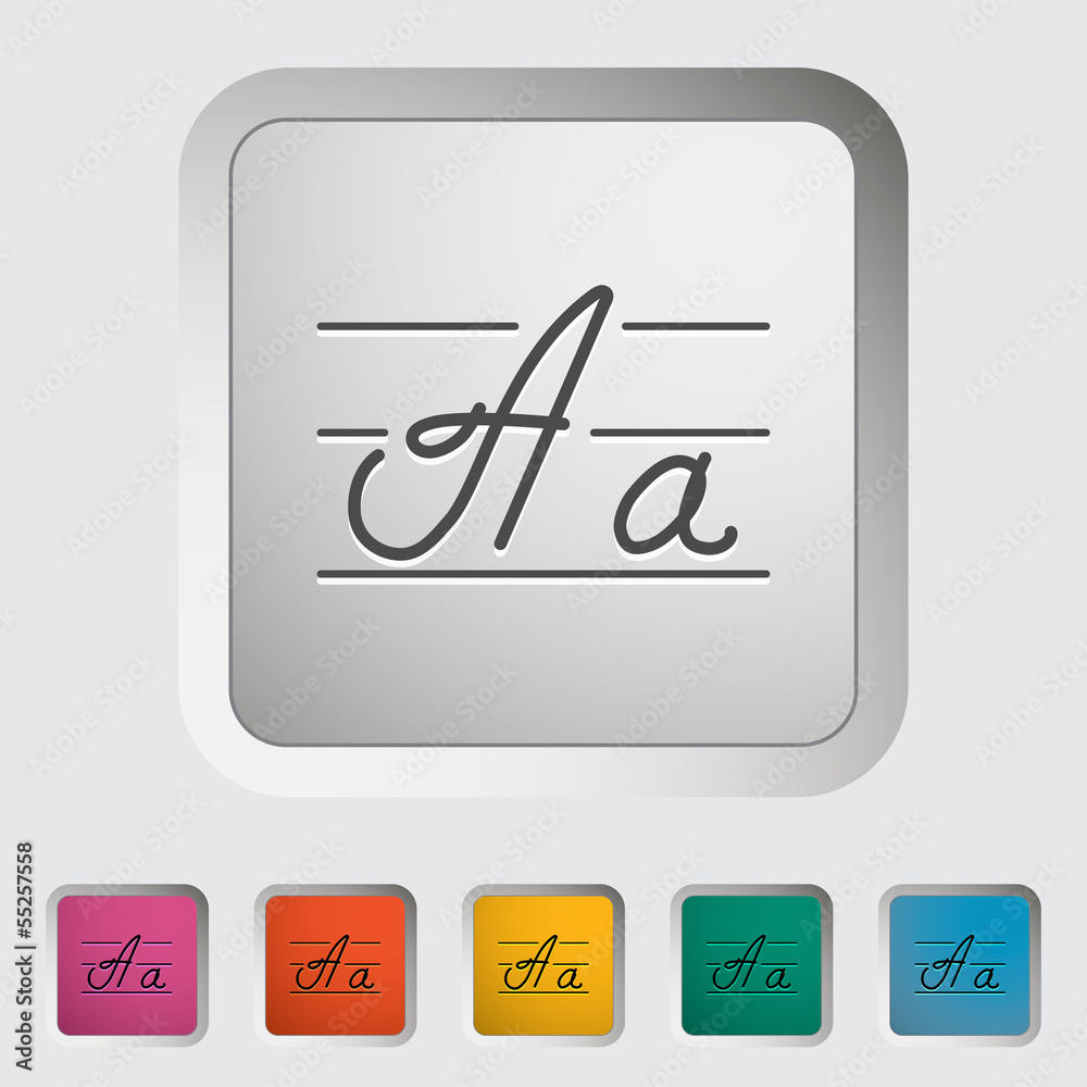 Samples in words. Single icon. Vector illustration.
