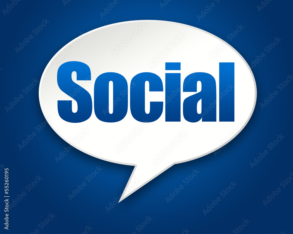 3D Social Sign on Blue Background 3D Social Sign on Blue Background
