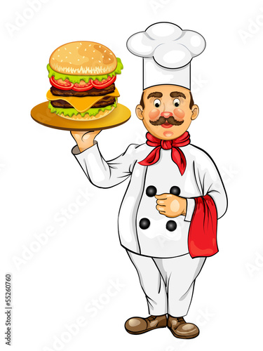 Chef with hamburger