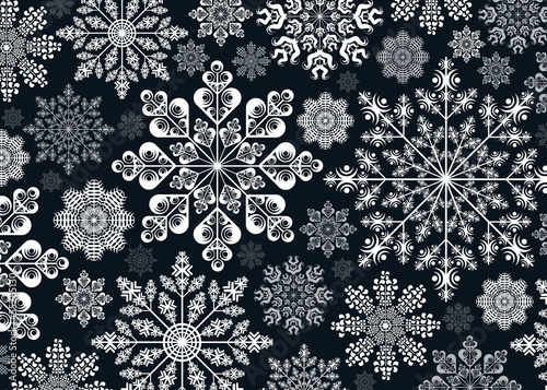 Deco_Flocons Fond Noir