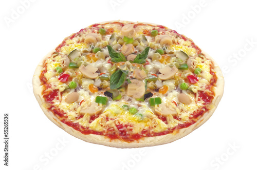 Tasty pizza isolated on white background