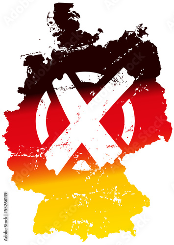 Karte Wahl Deutschland mit Kreuz