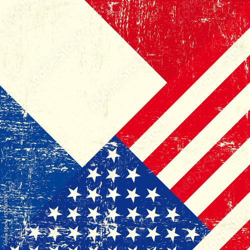 USA and French grunge Flag.