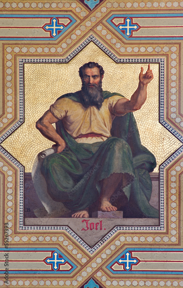 Naklejka premium Vienna - Fresco of Amos prophets in Altlerchenfelder church