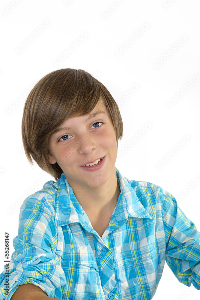 school boy is smiling into the camera, isolated on white school boy is smiling into the camera, isolated on white
