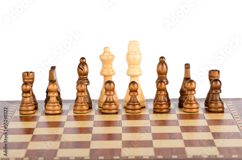 The friendship between black and white chess pieces