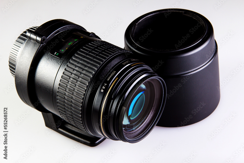 Fototapeta premium Lens macro with collar and hood