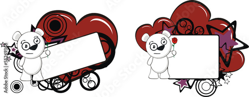 polar teddy bear cartoon copyspace