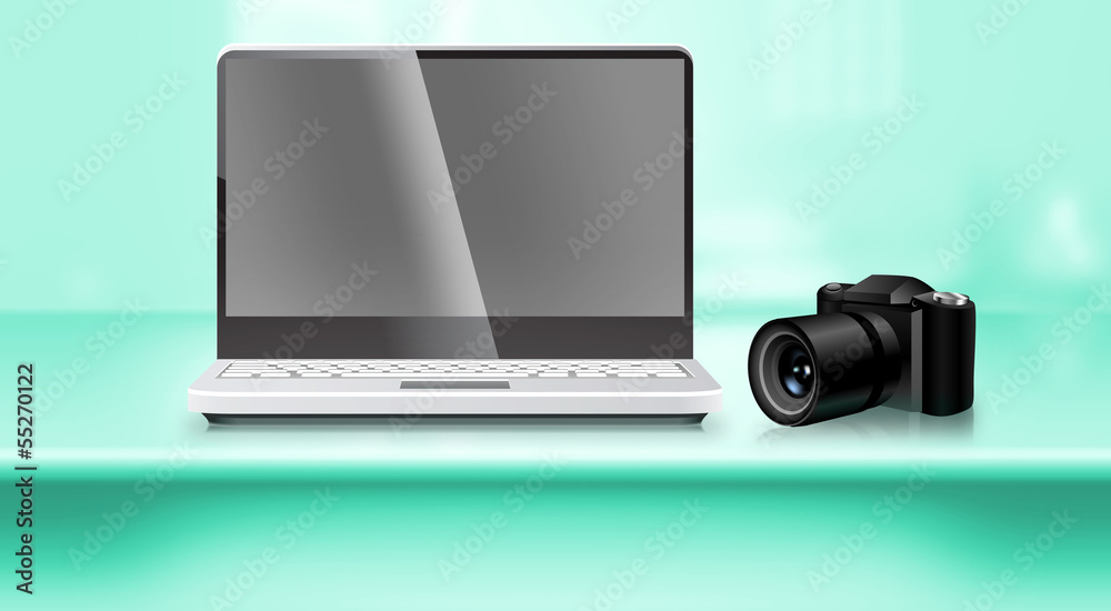 Multimedia background image with digital camera Multimedia background image with digital camera