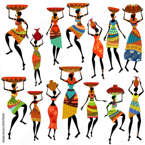 Silhouettes of beautiful African women