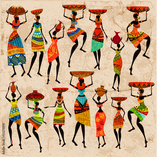 Retro beautiful African women
