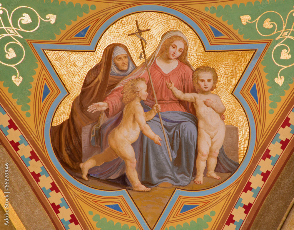 Vienna - Fresco of Madonna with the Jesus