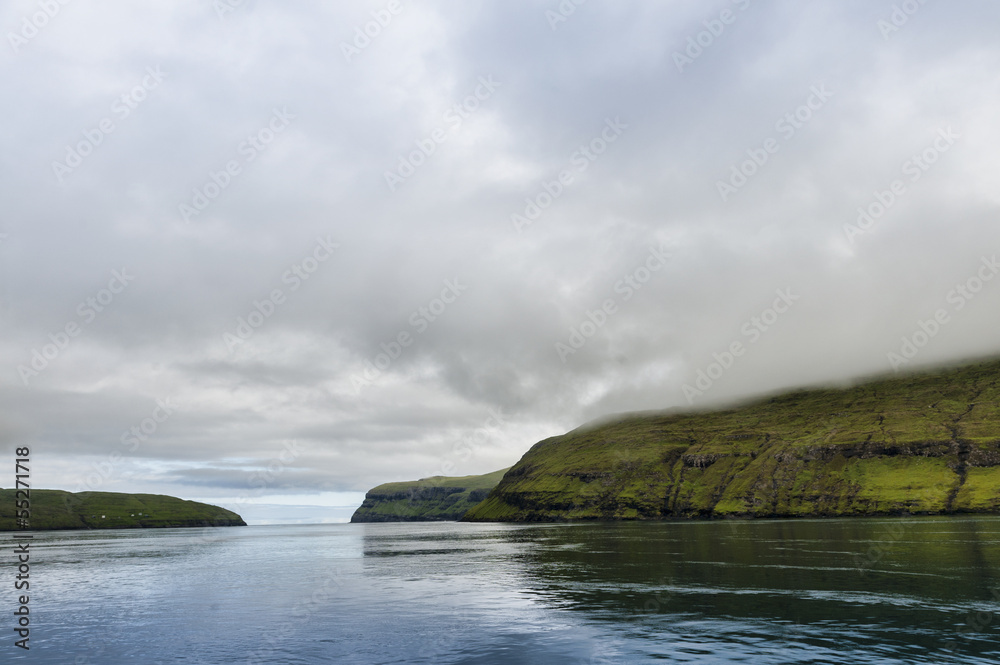 Landscape in Vestmannasund in the Faroe Islands
