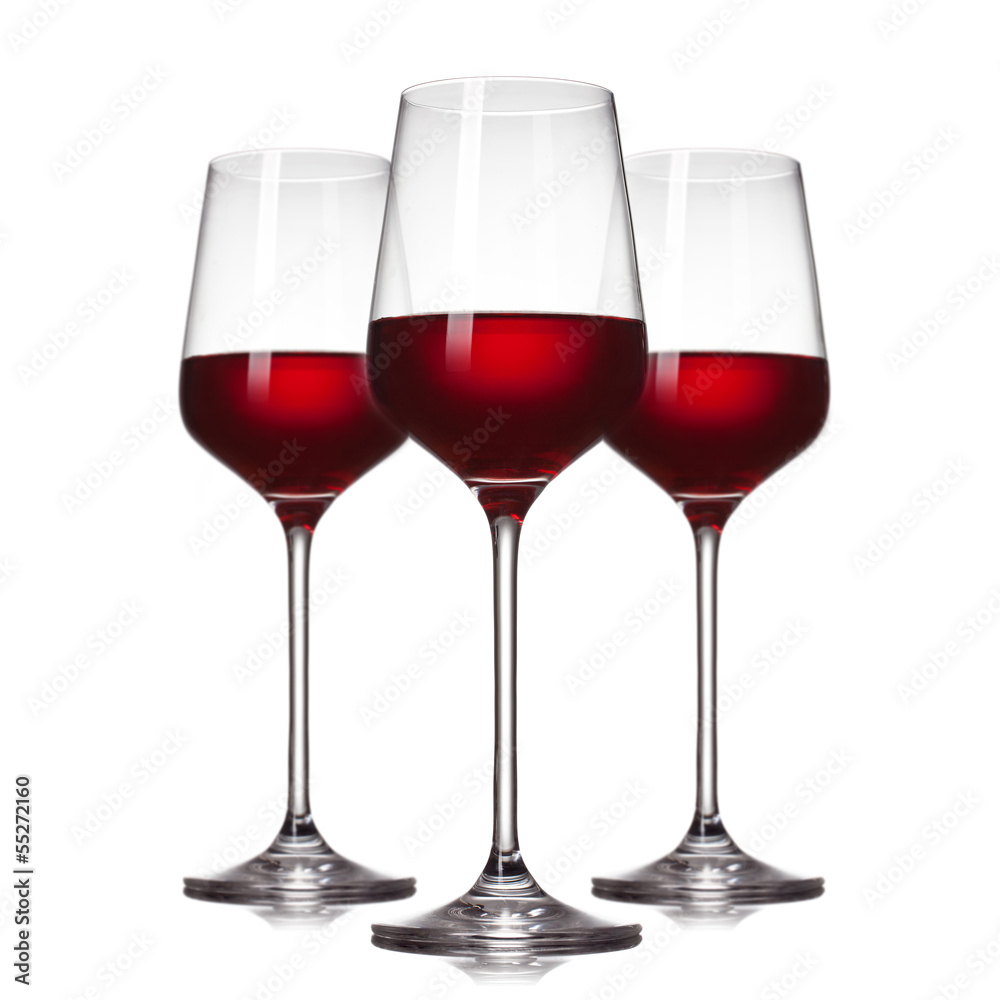 3 glasses of red wine isolated on white 3 glasses of red wine isolated on white