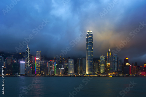 Hong Kong night view of Victoria Harbor